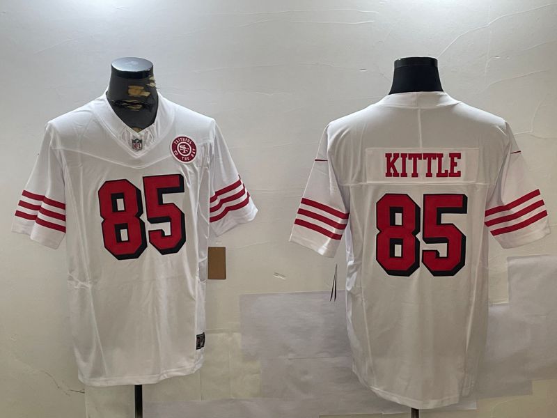 Men San Francisco 49ers #85 Kittle White three generations 2024 Nike Limited NFL Jersey style 8->->